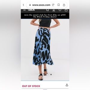 Brand new ASOS brand button down pleated midi skirt with tags.